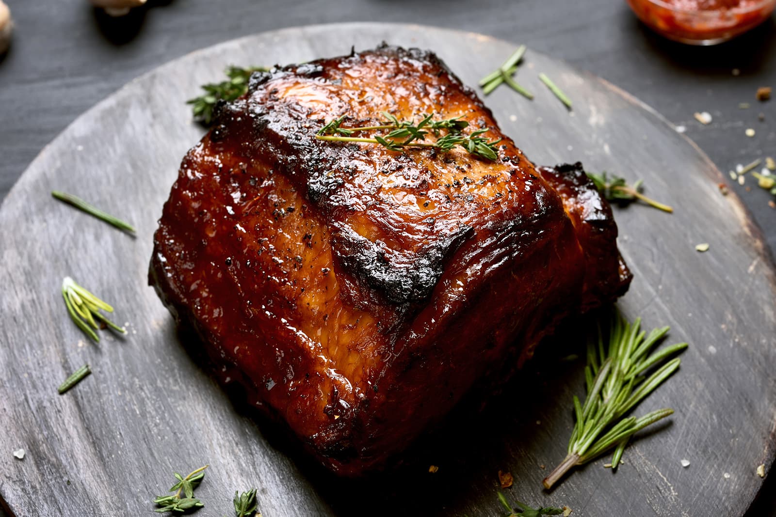 Glazed Pork Tenderloin with Smoldering Fig Dust Blend