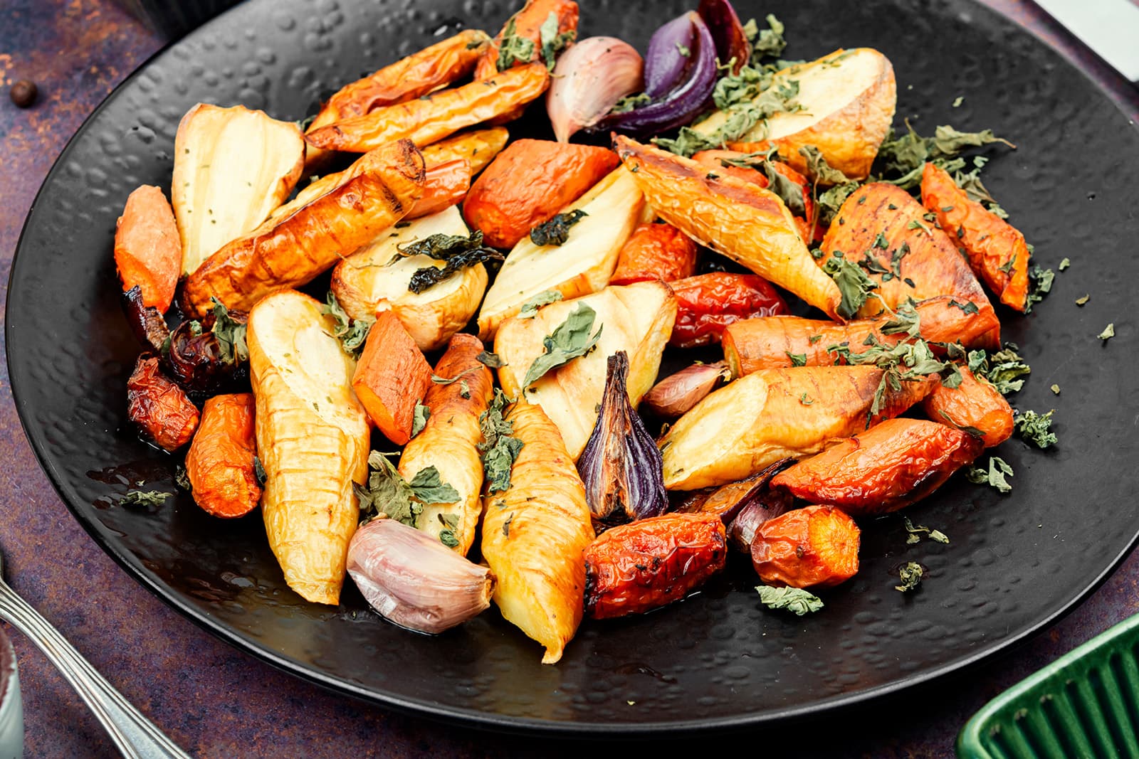 Midnight Smoke Roasted Root Vegetables with Yogurt